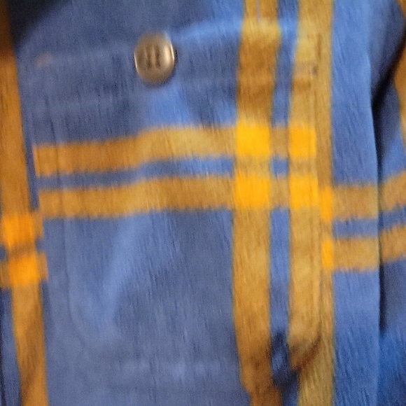 OshKosh B'gosh Kids Blue and Brown Plaid Button Down Shirt - Picture 3 of 3